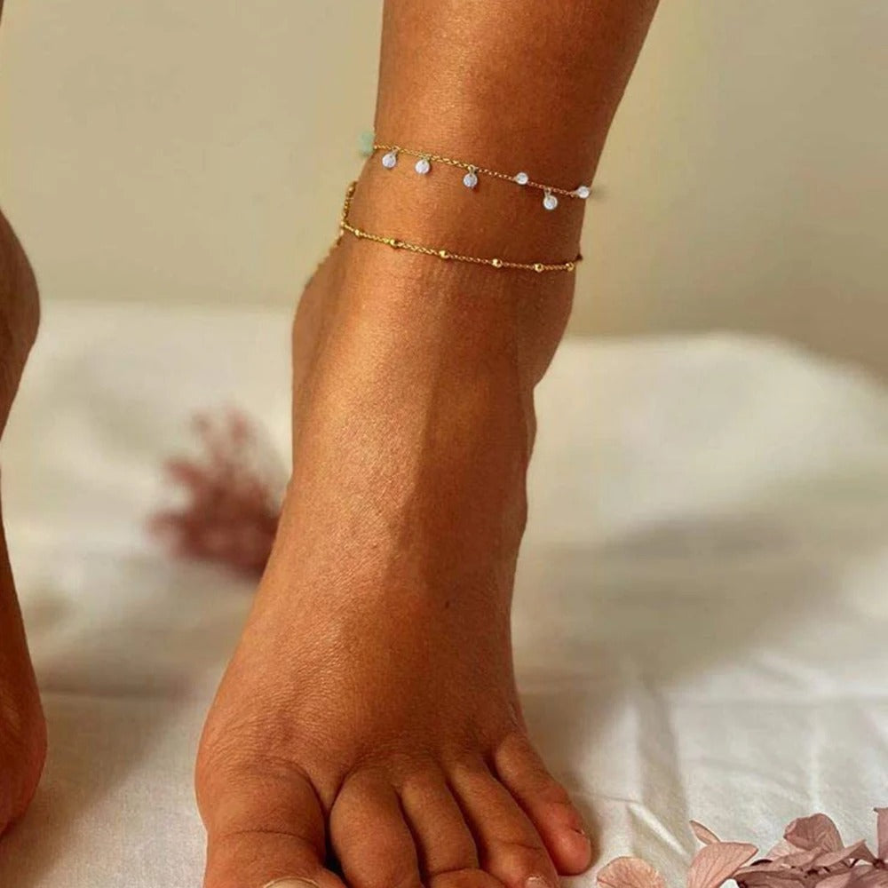 FUSSKETTE - Kristall 25cm