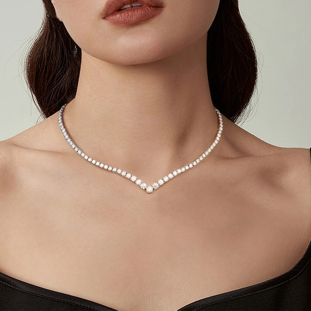 HALSKETTE - Moissan 925 Sterling Silber